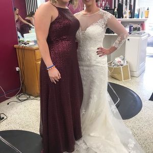 Burgundy bridesmaid dress for sale